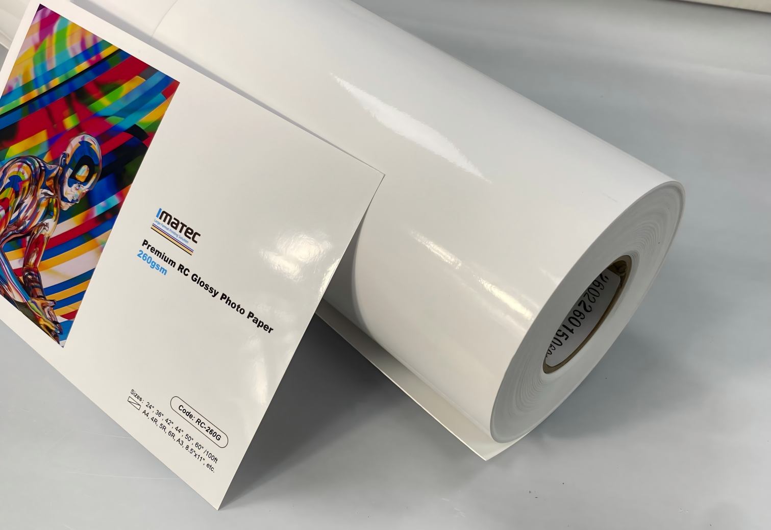 Large Format Roll Aqueous RC Glossy Photo Paper 260gsm